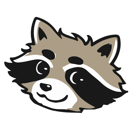 Go On, Git! Humane Wildlife Solutions Logo - Mascot Raccoon Head